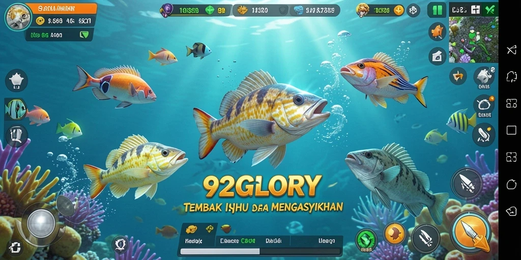 Tampilan gameplay 92GLORY yang penuh warna dan seru.