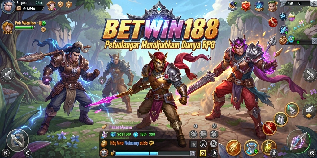 Tampilan gameplay BETWIN188 yang memukau dalam petualangan RPG.