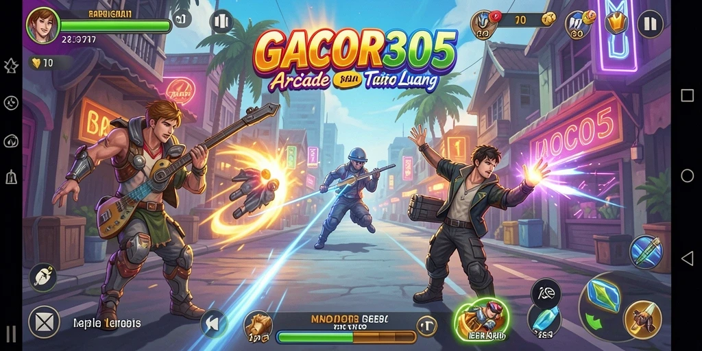 Tampilan aksi seru dalam gameplay GACOR305 yang menghibur.