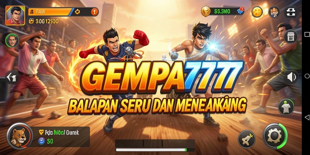 Tampilan gameplay seru dalam balapan yang menegangkan.