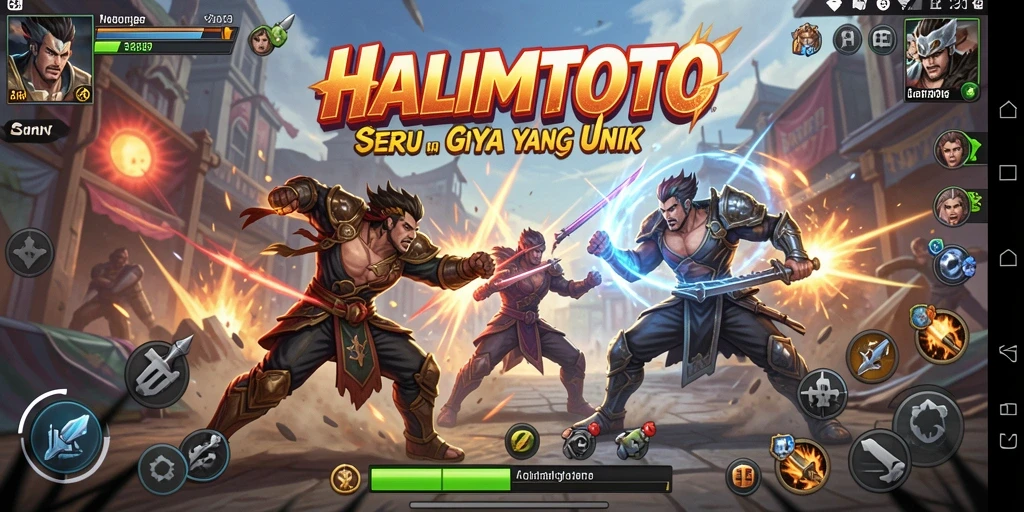 Tampilan gameplay menarik dari HALIMTOTO dengan pertarungan yang seru.