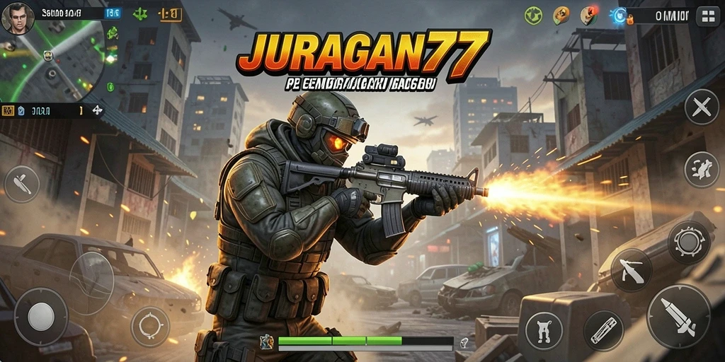 Tampilan gameplay seru dengan aksi menegangkan di JURAGAN77.