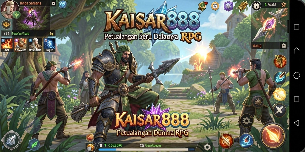 Screenshot gameplay KAISAR888 menampilkan aksi seru dalam pertarungan RPG.