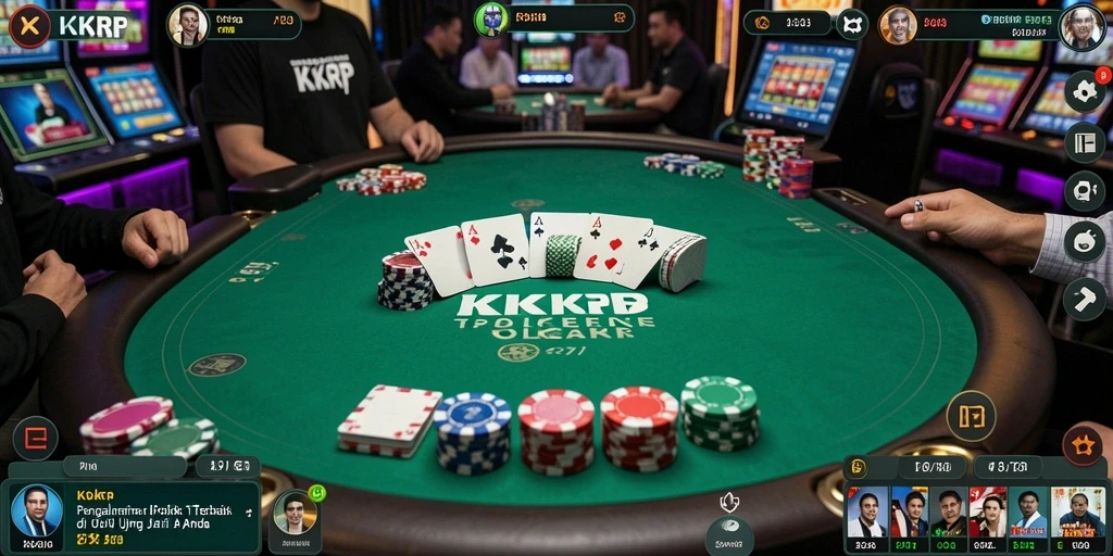 Screenshot gameplay KKRP menampilkan momen seru dalam permainan poker.