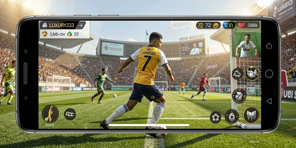 Tangkapan layar gameplay LUXURY333 menampilkan aksi seru dalam olahraga.