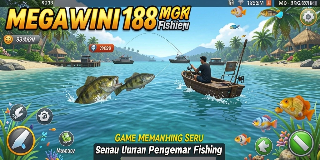 Screenshot gameplay MEGAWIN188 yang menunjukkan aksi memancing yang mendebarkan.