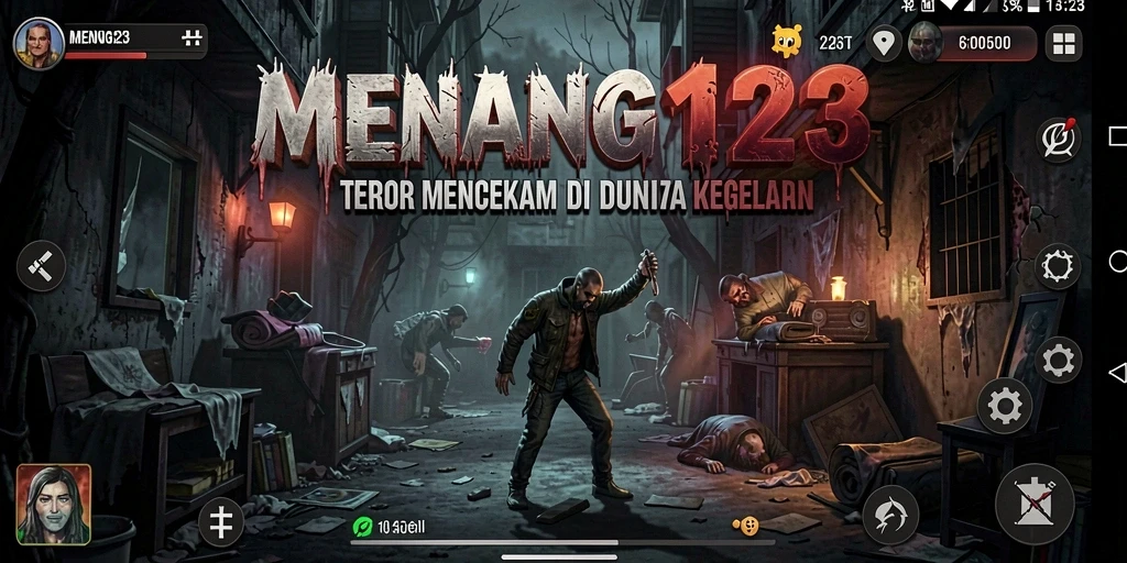 Tangkapan layar gameplay MENANG123 yang menampilkan suasana horor yang mencekam.