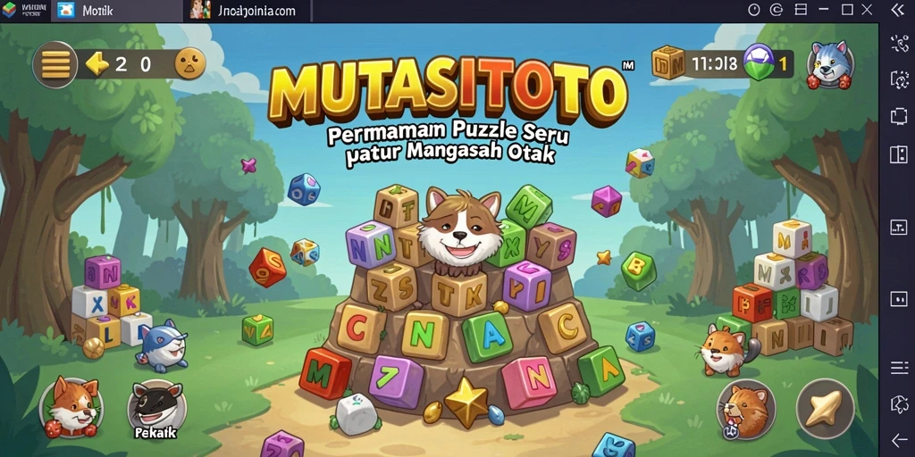 Tampilan gameplay MUTASITOTO dengan teka-teki yang menantang.