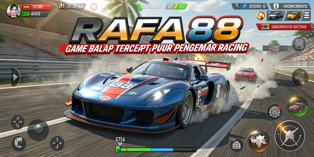 Screenshot utama RAFA88 menunjukkan aksi balap yang mendebarkan di trek yang menantang.