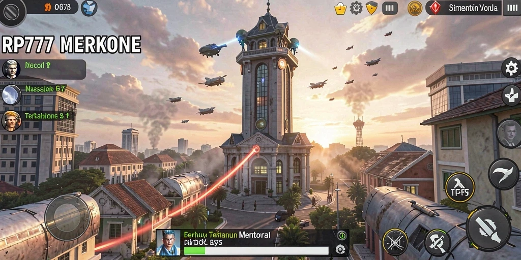 Screenshot utama RP777 menampilkan aksi seru dalam gameplay Tower Defense.