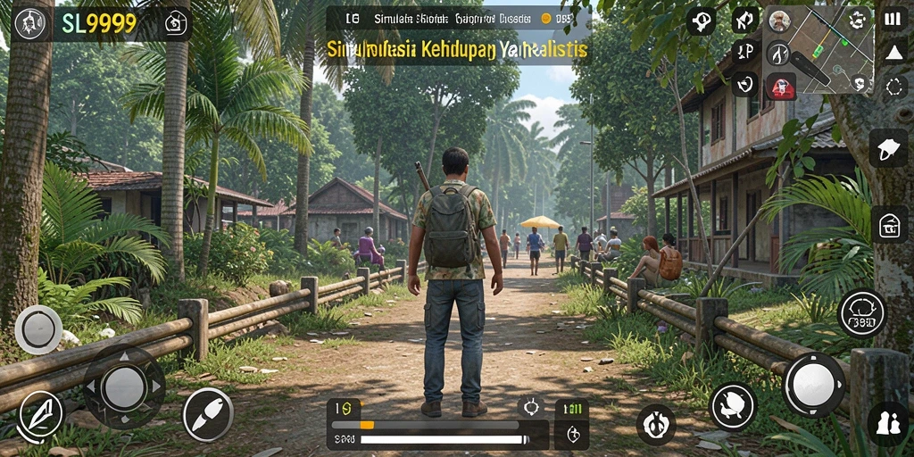 Tampilan gameplay SL999 yang menampilkan simulasi kehidupan yang realistis.